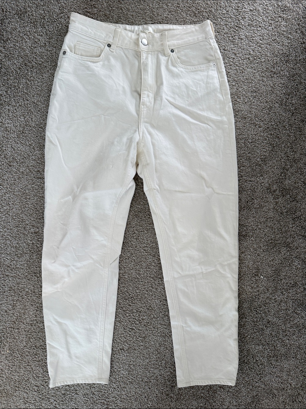 H&M Women's High-Rise Off-White Jeans